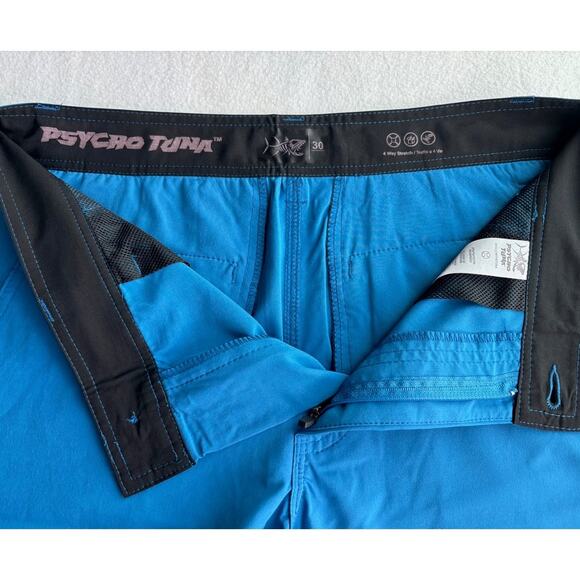 NWT PSYCHO TUNA BOSUN Hybrid Shorts 4 Way Stretch 4 Pockets Unlined Blue 30 - Picture 4 of 6